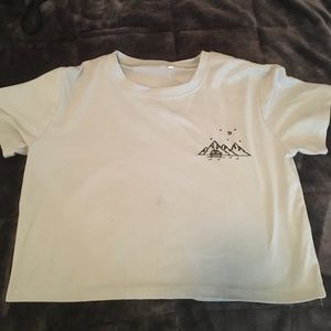 3 for 15! Mint Shein Mountain Crop Top